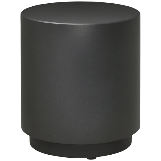 Terrazzo Finish Side Table, 17" Round End Table for Indoor and Outdoor, Charcoal Grey
