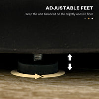 Terrazzo Finish Side Table, 17" Round End Table for Indoor and Outdoor, Charcoal Grey