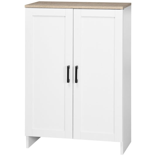 Modern Storage Cabinet with Doors and Adjustable Shelf for Kitchen, Living room, 23.6" x 11.8" x 35.4", White