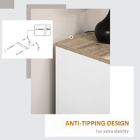 Modern Storage Cabinet with Doors and Adjustable Shelf for Kitchen, Living room, 23.6" x 11.8" x 35.4", White