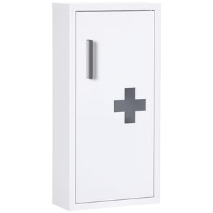 Wall Mount Medicine Cabinet Bathroom Cabinet with 2 Shelves, Steel Frame and Magnetic Door, White