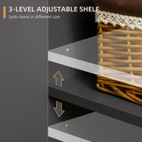 Sideboard Buffet Cabinet with Adjustable Shelves - Dark Grey