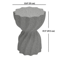 Spiral Decorative Garden Stool, Flower Top Outdoor Stool Side Table Plant Stand Footstool for Indoor Outdoor, Grey