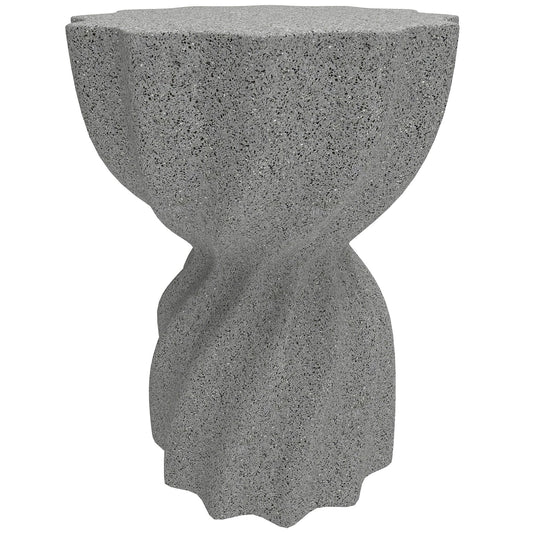 Spiral Decorative Garden Stool, Flower Top Outdoor Stool Side Table Plant Stand Footstool for Indoor Outdoor, Grey