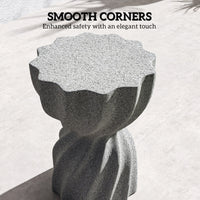 Spiral Decorative Garden Stool, Flower Top Outdoor Stool Side Table Plant Stand Footstool for Indoor Outdoor, Grey