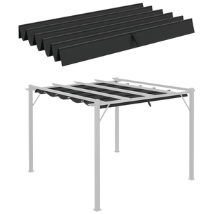 Retractable Replacement Pergola Canopy for 10' x 10' , Pergola Cover Replacement, Dark Grey
