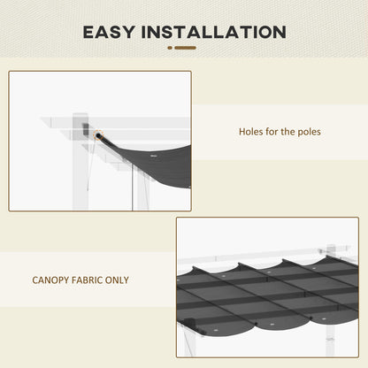 Retractable Replacement Pergola Canopy for 10' x 10' , Pergola Cover Replacement, Dark Grey