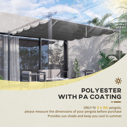 Retractable Replacement Pergola Canopy for 10' x 10' , Pergola Cover Replacement, Dark Grey