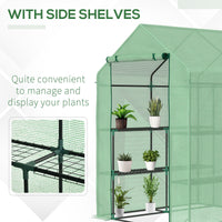 56" x 54" x 74" Walk-in Greenhouse Portable Garden Plant Flower Seed Warm House with 8 Shelves Outdoor Plant Growth Hot House PE Cover Green