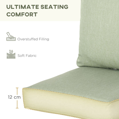 Patio Chair Cushions, Thick Deep Seat Outdoor Seat Cushion with Back Cushion, Light Green