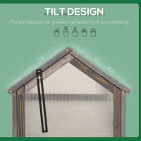 Wooden Cold Frame Greenhouse Garden Portable Raised Planter with Openable Top for Indoor, Outdoor, Flowers, Vegetables, Plants, 35.5" x 20.5" x 19.5", Grey