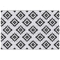 Reversible Outdoor RV Rug, Patio Floor Mat, 6' x 9' Plastic Straw Rug for Backyard, Deck, Beach, Camping, Black & White
