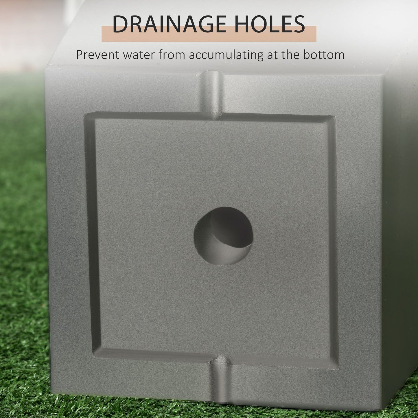 Set of 2 Tall Planters with Drainage Holes, 22" / 18" Outdoor Flower Pots for Patio, Yard, Garden, Grey