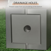 Set of 2 Tall Planters with Drainage Holes, 22" / 18" Outdoor Flower Pots for Patio, Yard, Garden, Grey