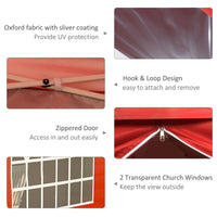 10' x 10' Pop Up Canopy Tent, Instant Sun Shelter, Tents for Parties, with Wheeled Carry Bag, for Outdoor, Garden, Patio, Red