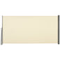 118" x 63" Retractable Side Awning Patio Outdoor Folding Privacy Screen with Resistance to UV Rays & Wind, Cream White
