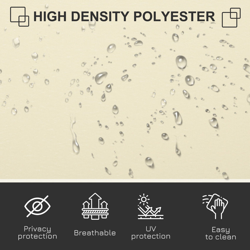 118" x 63" Retractable Side Awning Patio Outdoor Folding Privacy Screen with Resistance to UV Rays & Wind, Cream White