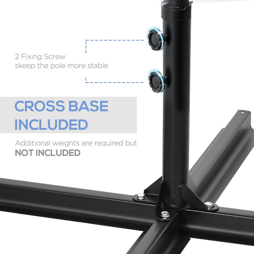 8.5FT Outdoor Cantilever Roma Parasol with 360° Rotation and Cross Base, Offset Patio Umbrella for Garden, Dark Grey