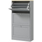 Modern Shoe Storage with 3 Flip Drawers and Adjustable Shelves, Shoe Cabinet Organizer for 18 Pairs of Shoes, Grey