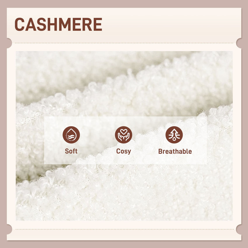 Cashmere Accent Chair Armchair with Wide Seat and Soft Padded Armrests for Reading, Bedroom, Cream White