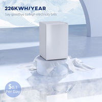 4.5 Cu Ft Mini Fridge with Freezer, Wheels, Single Door Refrigerator, Adjustable Thermostat, Reversible Door, White