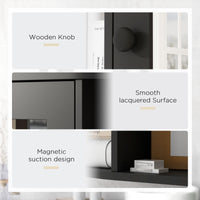 Mirrored Bathroom Wall Cabinet Wall Mounted Medicine Cabinet with Door & Shelves, Black