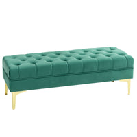 End of Bed Bench, Upholstered Bench, Entryway Shoe Bench with Button Tufted for Living Room, Bedroom, Dark Green