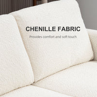 54.3" Loveseat Sofa, 2 Seater Sofa with Removable Cushions, Small Couch with Wood Frame for Living Room, Cream White