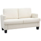 54.3" Loveseat Sofa, 2 Seater Sofa with Removable Cushions, Small Couch with Wood Frame for Living Room, Cream White