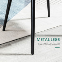 Set of 2 Mid-Back Dining Chair, Mid-Back Velvet-touch Upholstery Kitchen Chair for Living Room Dining Room, Green