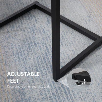 Nesting End Tables Set of 3, Industrial C-Shaped Snack Side Table with Steel Frame for Sofa Couch, Bed, Living Room, Rustic Brown