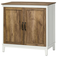 Farmhouse Sideboard, Storage Cabinet with 2 Doors and Shelves Kitchen, Living room, 30.9" x 15.4" x 30.9", Dark Oak