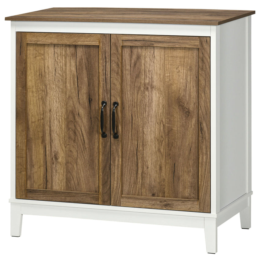 Farmhouse Sideboard, Storage Cabinet with 2 Doors and Shelves Kitchen, Living room, 30.9" x 15.4" x 30.9", Dark Oak