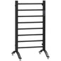 8-Bar Heated Towel Warmer Rack with Built-in Timer and LED Indicators, Wall Mounted & Free Standing Carbon Steel Electric Towel Bar with Adjustable Temperature, Black