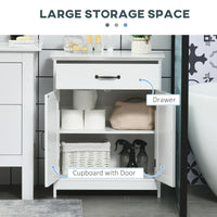 Bathroom Storage, Bathroom Cabinet with 2 Doors, Adjustable Shelves for Living Room Kitchen, 23.6"x11.8"x29.5", White