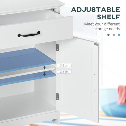 Bathroom Storage, Bathroom Cabinet with 2 Doors, Adjustable Shelves for Living Room Kitchen, 23.6"x11.8"x29.5", White