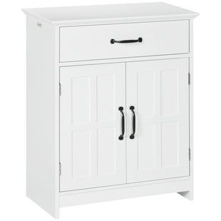 Bathroom Storage, Bathroom Cabinet with 2 Doors, Adjustable Shelves for Living Room Kitchen, 23.6"x11.8"x29.5", White