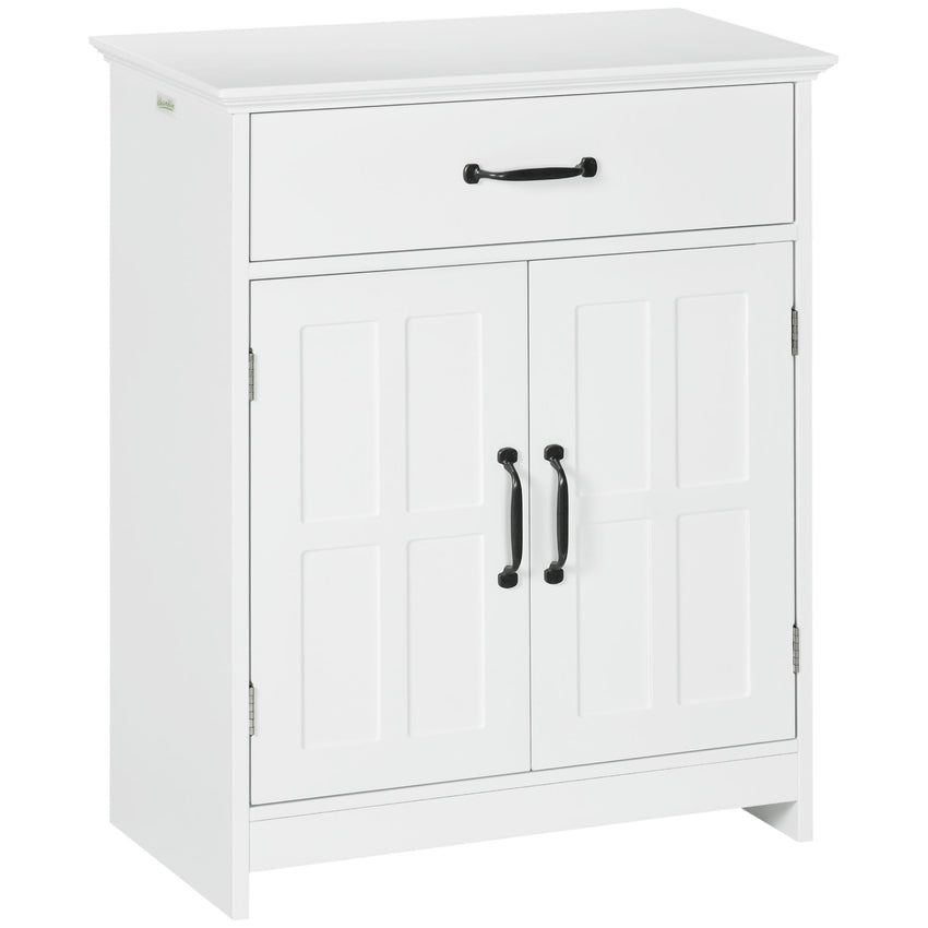Bathroom Storage, Bathroom Cabinet with 2 Doors, Adjustable Shelves for Living Room Kitchen, 23.6"x11.8"x29.5", White