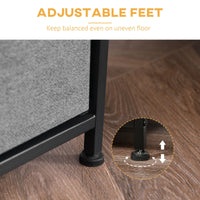 Linen Drawer Cabinet Organizer Storage Dresser Tower with 5 Removable Drawer Metal Frame Adjustable Feet for Living Room, Kitchen, Bathroom, Dark Grey