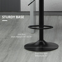 Swivel Barstools Set of 2 Adjustable Bar Stools with Footrest Armrests and PU Leather Back for Dining Room Grey