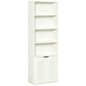 4-Tier Open Bookshelf with Doors Modern Home Office Bookcase Storage Cabinet for Living Room Bathroom Study, White