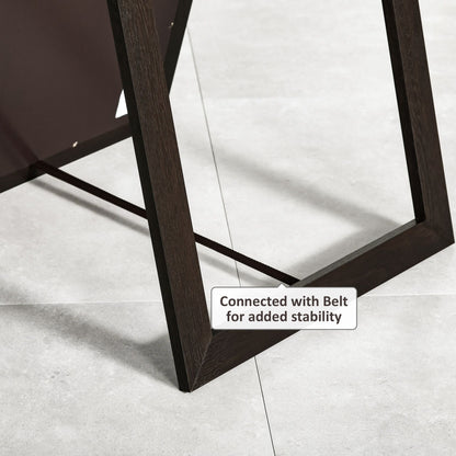 58" x 20" Full Length Mirror with Frame, Floor Standing Mirror, Rectangular Full Body Mirror for Bedroom, Living Room, Brown