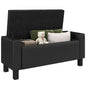 42" Deluxe Faux Leather Padded Storage Ottoman Bench Foot Stool Seat Chair with Organizer, Black