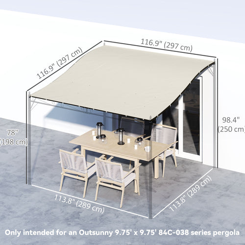 Pergola Canopy Replacement, Pergola Shade Cover for 10' x 10' Pergola (84C-038 Series), Beige