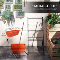 5-Tier Raised Garden Bed Plant Stand Flower Pots with Leaking Holes Red