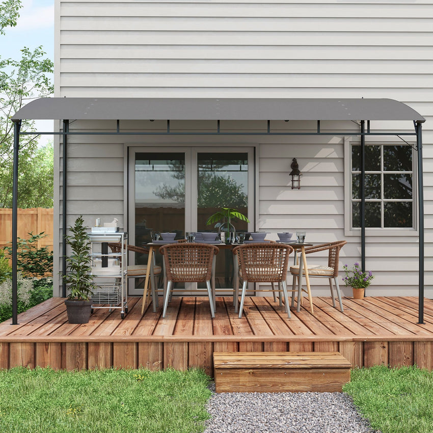 10' x 13' Outdoor Pergola with UV30+ Protection Canopy and Steel Frame for Porch, Patio, Deck, Backyard, Dark Grey