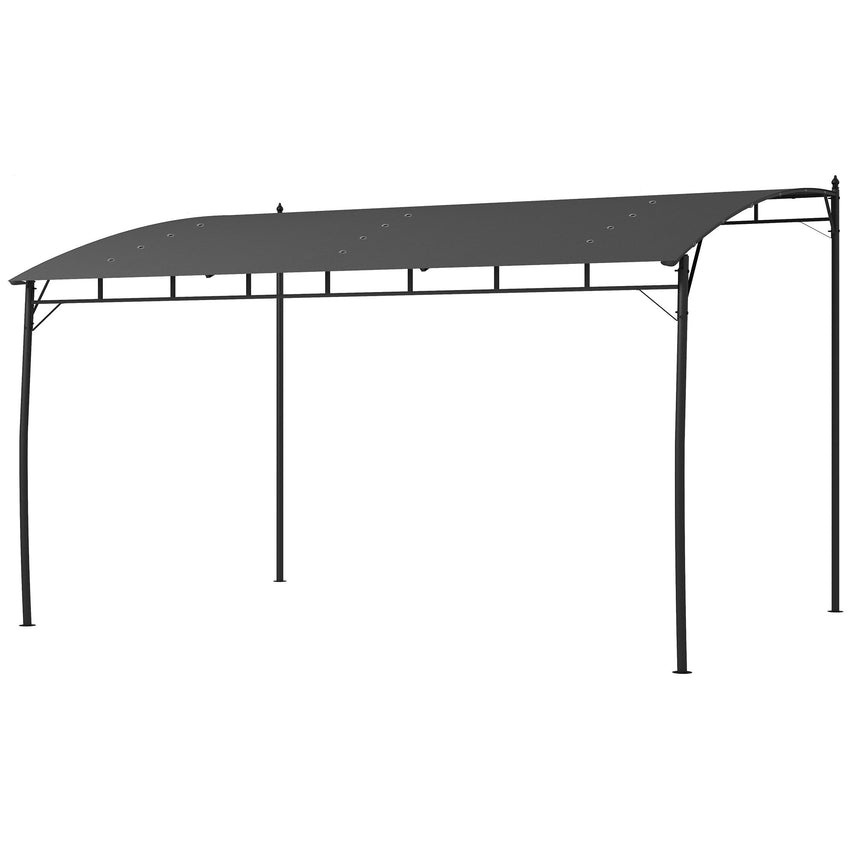 10' x 13' Outdoor Pergola with UV30+ Protection Canopy and Steel Frame for Porch, Patio, Deck, Backyard, Dark Grey