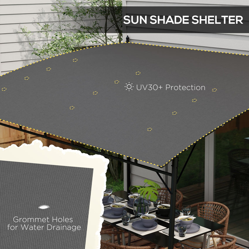 10' x 13' Outdoor Pergola with UV30+ Protection Canopy and Steel Frame for Porch, Patio, Deck, Backyard, Dark Grey