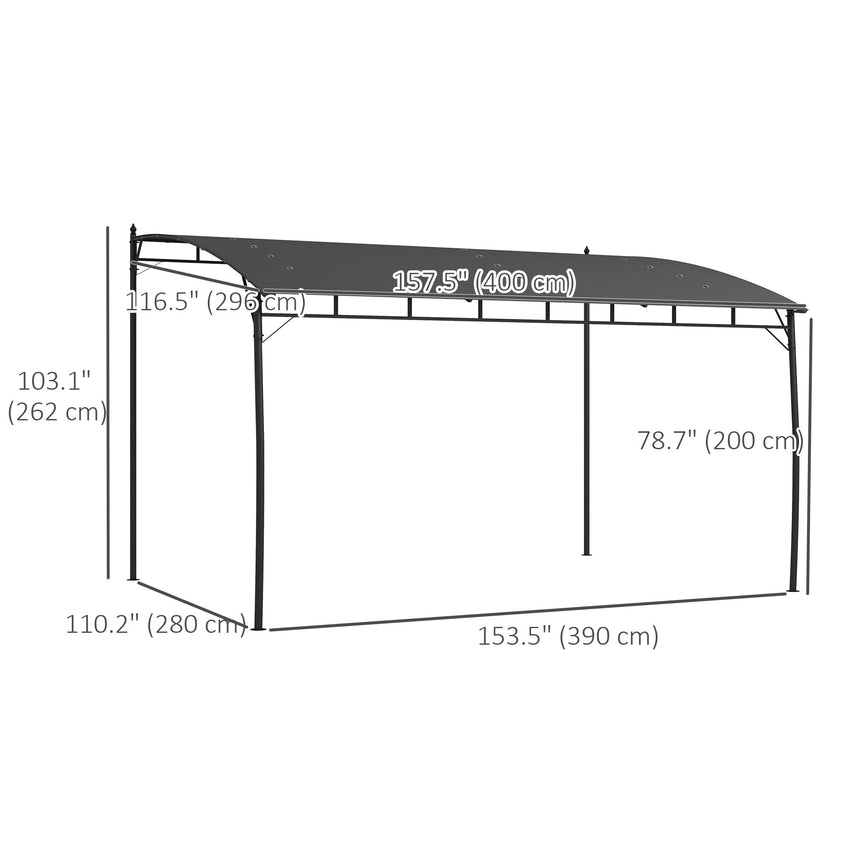 10' x 13' Outdoor Pergola with UV30+ Protection Canopy and Steel Frame for Porch, Patio, Deck, Backyard, Dark Grey