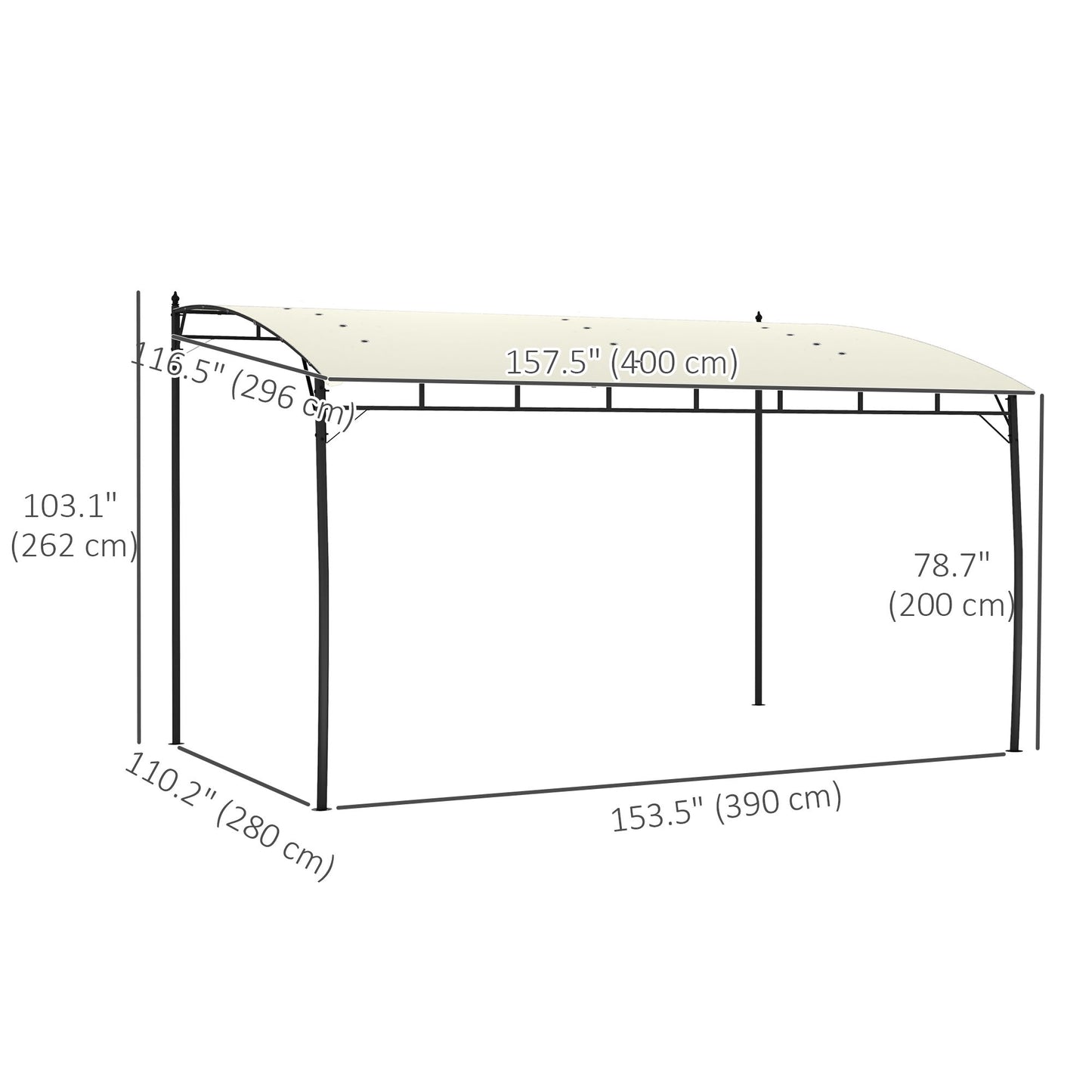10' x 13' Outdoor Pergola with UV30+ Protection Canopy and Steel Frame for Porch, Patio, Deck, Backyard, Cream White